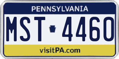 PA license plate MST4460