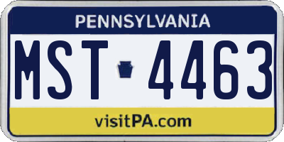 PA license plate MST4463