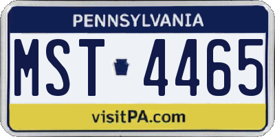 PA license plate MST4465