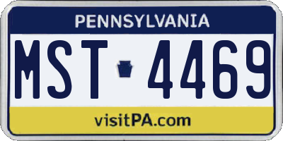 PA license plate MST4469