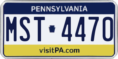 PA license plate MST4470