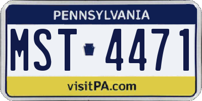 PA license plate MST4471