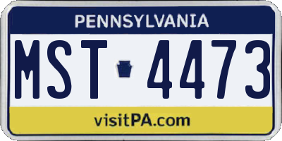 PA license plate MST4473