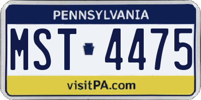 PA license plate MST4475