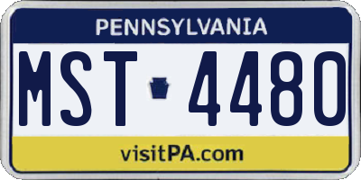 PA license plate MST4480