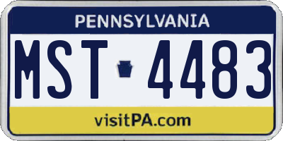 PA license plate MST4483