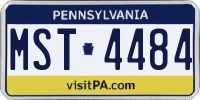 PA license plate MST4484
