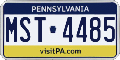 PA license plate MST4485