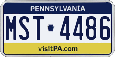 PA license plate MST4486