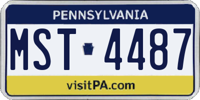 PA license plate MST4487