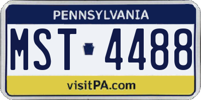PA license plate MST4488