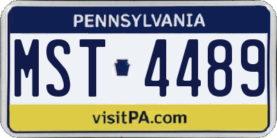 PA license plate MST4489