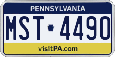 PA license plate MST4490