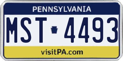 PA license plate MST4493