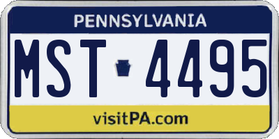 PA license plate MST4495