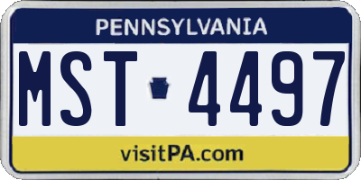 PA license plate MST4497