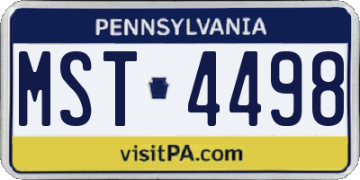 PA license plate MST4498
