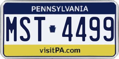 PA license plate MST4499