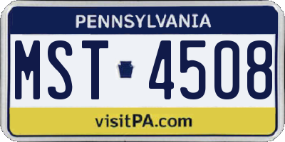 PA license plate MST4508