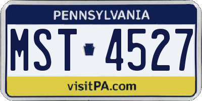 PA license plate MST4527