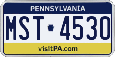 PA license plate MST4530