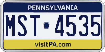 PA license plate MST4535