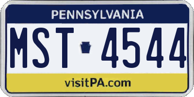 PA license plate MST4544