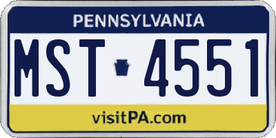 PA license plate MST4551