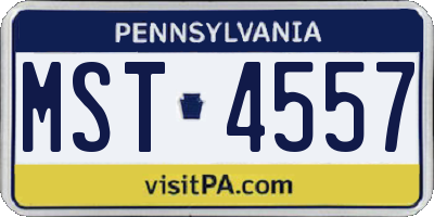 PA license plate MST4557
