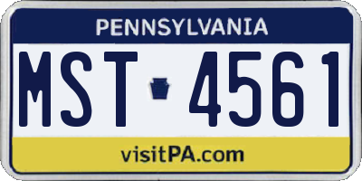 PA license plate MST4561