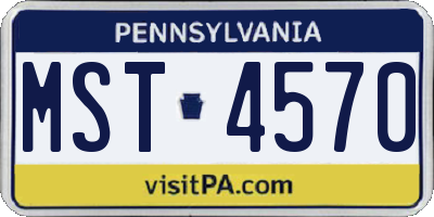 PA license plate MST4570