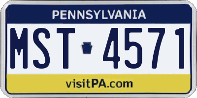 PA license plate MST4571