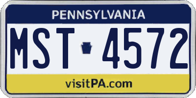 PA license plate MST4572
