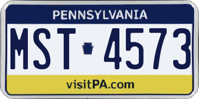 PA license plate MST4573