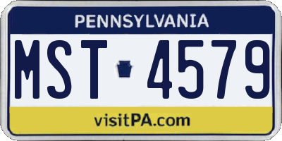 PA license plate MST4579