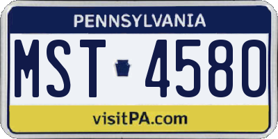 PA license plate MST4580