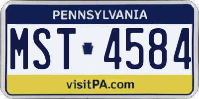 PA license plate MST4584