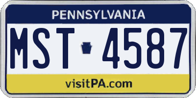 PA license plate MST4587