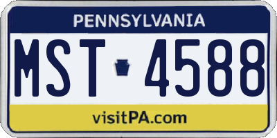 PA license plate MST4588