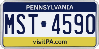 PA license plate MST4590