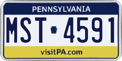 PA license plate MST4591
