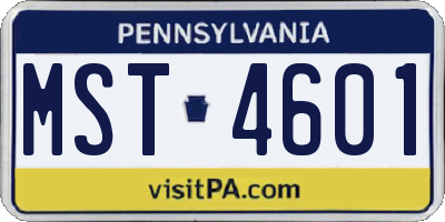 PA license plate MST4601