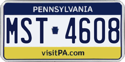 PA license plate MST4608