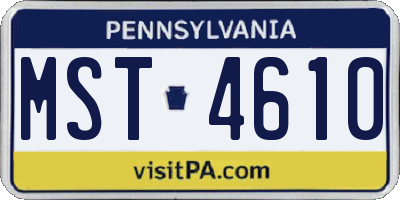 PA license plate MST4610