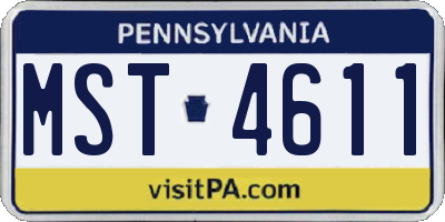 PA license plate MST4611