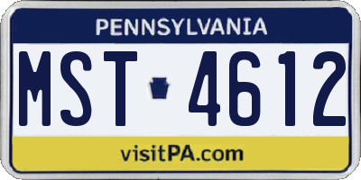 PA license plate MST4612