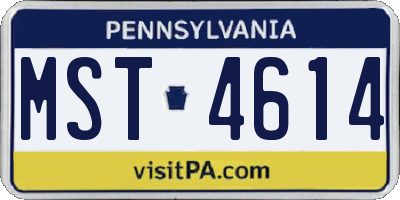 PA license plate MST4614