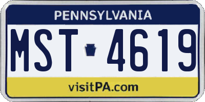 PA license plate MST4619