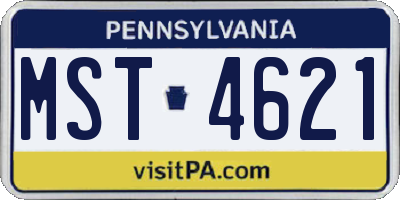 PA license plate MST4621