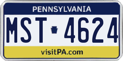 PA license plate MST4624